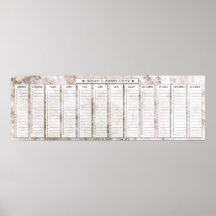 Pink Granite Perpetual Birthday Calendar Print