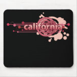 Pink Graphic Circle California Mousepad Dark