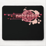 Pink Graphic Circle Nebraska Mousepad Dark