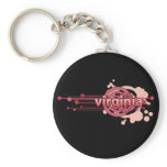 Pink Graphic Circle Virginia Keychain Dark
