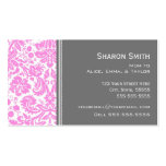 Pink Gray Damask Mom Calling Cards Business Card Templates