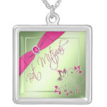Pink, Green, and Yellow Bat Mitzvah Necklace