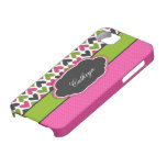 Pink, Green, Black Hearts and Dots