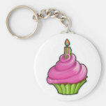 Pink & Green Cupcake Keychain