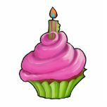 Pink & Green Cupcake Party Cake Topper photo sculptures