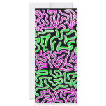 Pink Green doodle shapes on black background rack cards
