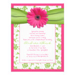 Pink Green Gerbera Daisy Bridal Shower Invitation