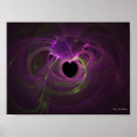 Pink Green Heart Explosion Fractal Kitty Ann Print