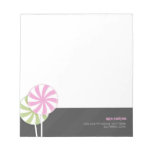 Pink & Green Lollipops Personalizable Notepad