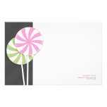 Pink & Green Lollipops Personalizable Stationery