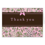 Pink & Green Lush Floral Thank You Card