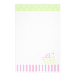 Pink/Green Stroller Custom Stationery