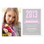 Pink Grey Banner Class of 2013 Photo Graduation Custom Invite