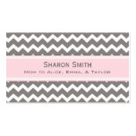Pink Grey Chevron Retro Mom Calling Cards Business Card