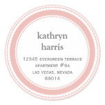 Pink grey medallion modern circle address label