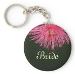 Pink Gum Tree Blossom Bride Keychains