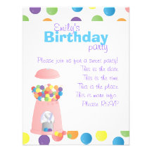 Pink Gumball Machine Invitations