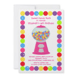 Pink Gumballs Candy Bash Birthday Party Invitation