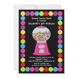 Pink Gumballs Candy Birthday Party Invitation