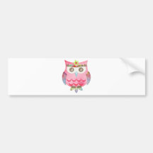 Pink Gypsy Owl Bumper Stickers