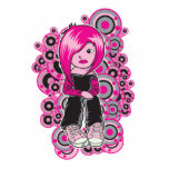 pink hair punk emo girl vector art photo sculpture