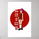 Pink-Haired Anime Cutie Poster posters