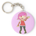 Pink Haired Girl keychains