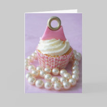 Pink Handbag Cupcake Greetings Card