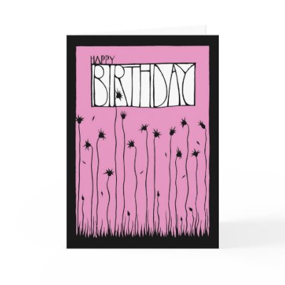 Pink Happy Birthday Card by floatinglemons