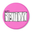 Pink Happy Birthday Magnet