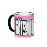 Pink Happy Birthday Mug