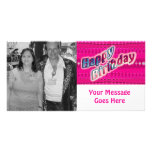 pink happy birthday photo cards