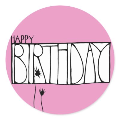 Pink Happy Birthday Sticker Sticker by floatinglemons