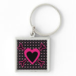 Pink Heart and Cross Bones on Black