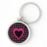 Pink Heart and Cross Bones on Black