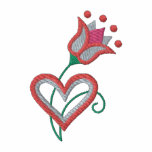 Pink Heart and Flower Embroidered Shirt embroidered shirts