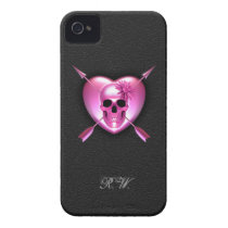 Pink Heart and Skull iPhone 4/4s Case Iphone 4 Cover