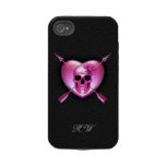 Pink Heart and Skull iPhone 4 Case casemate cases