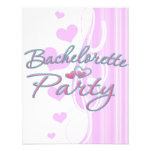 pink heart bachelorette party bridal shower custom invite