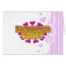 pink heart bachelorette party crazy neon wild fun greeting cards
