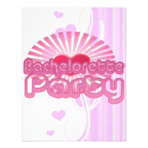 pink heart bachelorette party cute bridal invitations