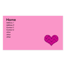 pink heart business card