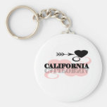 Pink Heart California Keychains