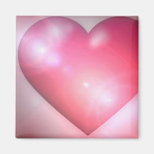 Pink Heart Design Square Magnet