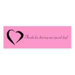 Pink Heart Favour Tag business cards