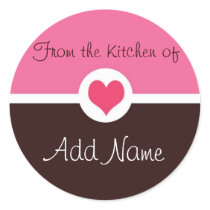 Pink Heart "from the kitchen of" Sticker