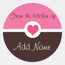 Pink Heart "from the kitchen of" Sticker