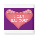 pink heart laughing cats magnets