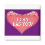 pink heart laughing cats magnets