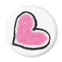 Pink Heart Fridge Magnets
